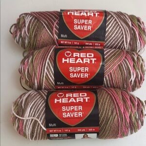 Red Heart Super Saver Yarn - Multi-Color pink camo #347